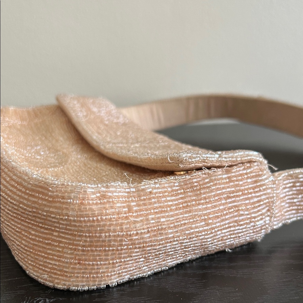Anthropologie Cream Beaded Shoulder Bag - Picture 4 of 11
